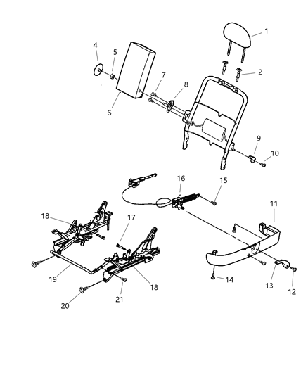 2000 Dodge Intrepid Seat Adjuster, Passenger Side Diagram for 4882225