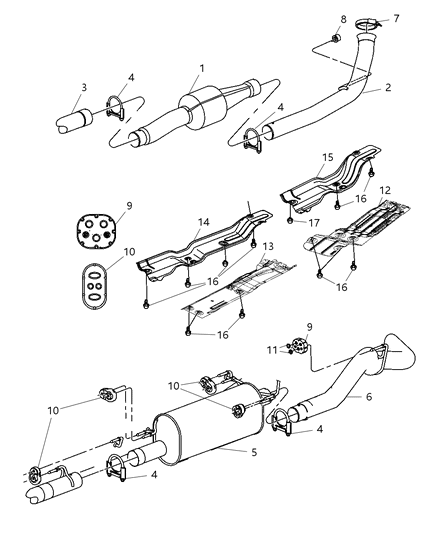 2009 Dodge Ram 3500 Pickup Exhaust System Diagram 1 - Thumbnail
