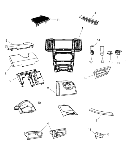 2008 Jeep Grand Cherokee Instrument Panel Trim of Electrical Diagram