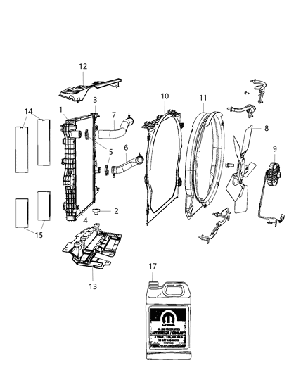 2010 Dodge Ram 3500 Hose Radiator Inlet Diagram for 55056954AA
