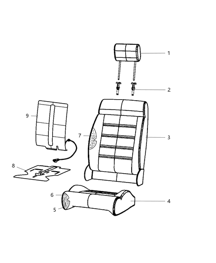 2017 Jeep Wrangler Front Seat - Bucket Diagram 9 - Thumbnail