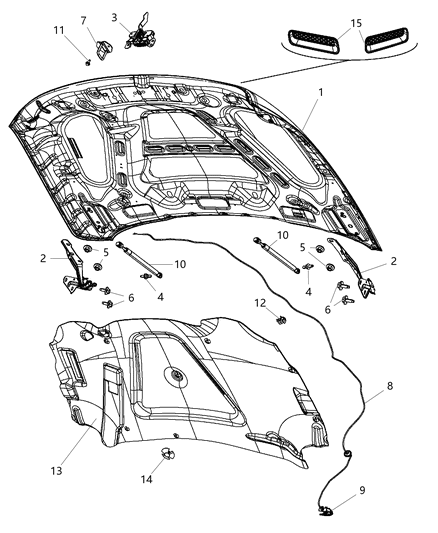 2010 Dodge Ram 1500 Silencer Hood Diagram for 55365080AB