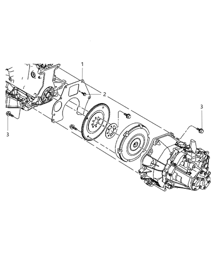 2009 Chrysler PT Cruiser Mounting Bolts of Manual Transmission Diagram 2 - Thumbnail
