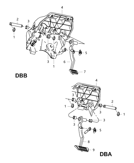 2018 Ram 3500 Pickup Brake Pedals Diagram 2 - Thumbnail