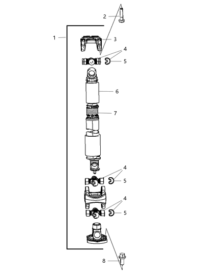 2008 Dodge Ram 3500 Shaft Drive Front Diagram for 52853239AC