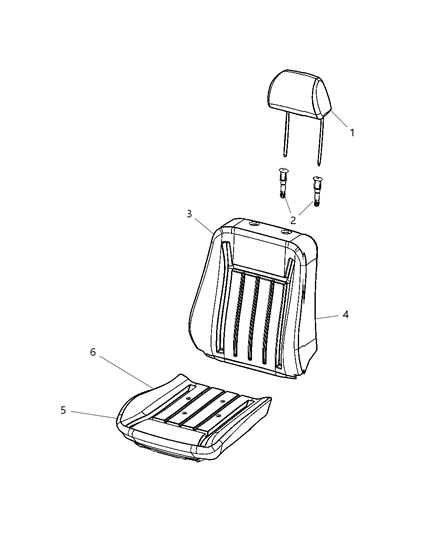 2013 Chrysler 300 Foam Seat Cushion Front Diagram for 68217076AA