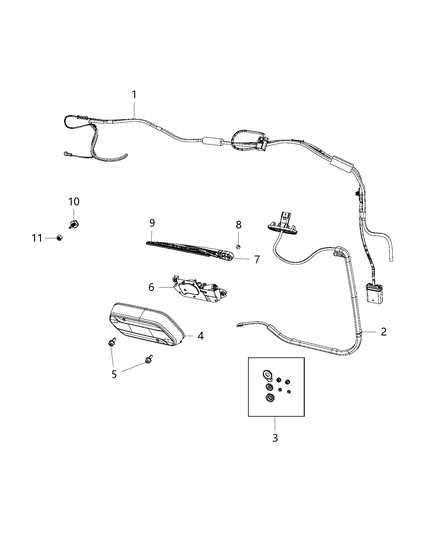 2018 Jeep Wrangler Wiper Arm, Rear Diagram for 68362097AA