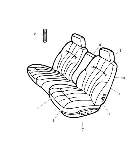 2002 Chrysler Concorde Cushion Front Seat Diagram for UF801T5AA