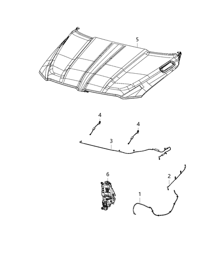 2020 Ram 1500 Washer Hose, Front Diagram for 68421740AB