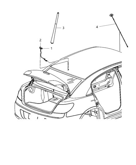 2009 Chrysler Sebring Antenna Cable Diagram for 5064252AD