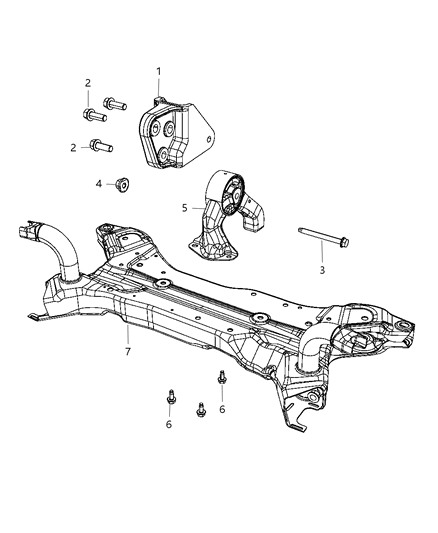 2012 Jeep Compass Engine Mounting Rear Diagram 2 - Thumbnail