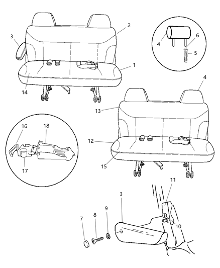 2000 Dodge Caravan Rear Seats Diagram 2 - Thumbnail