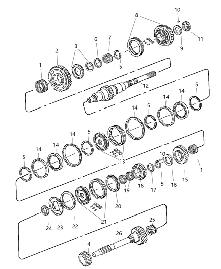 1997 Dodge Ram 2500 Spacer Reverse Synchronizer Diagram for 4882542