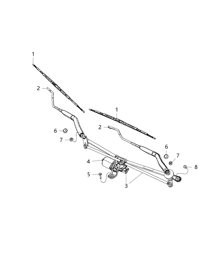 2015 Ram 3500 Pickup Front Wiper System Diagram