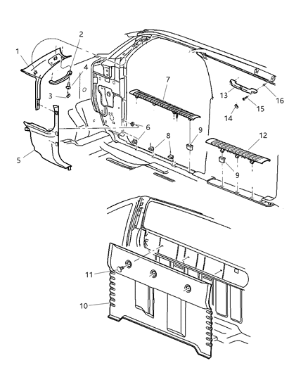 2000 Dodge Dakota Plate Scuff Front Door Diagram for 5FH12LAZAB