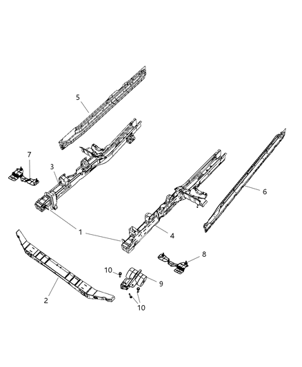 2009 Jeep Liberty Rail Frame Front Diagram for 55113195AG