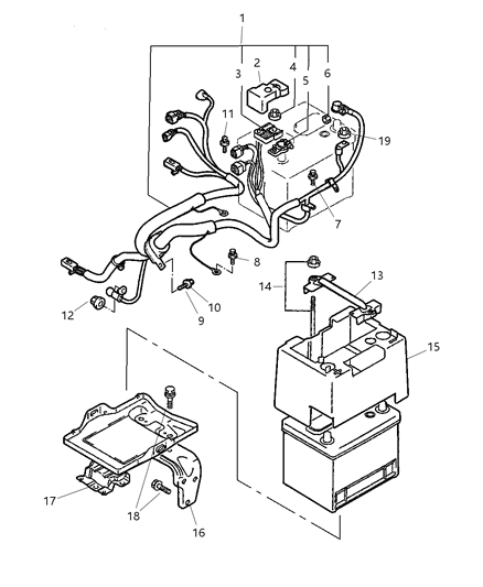 2004 Chrysler Sebring Tray, Battery, H, L Series 1995 Diagram for BAUNV75450