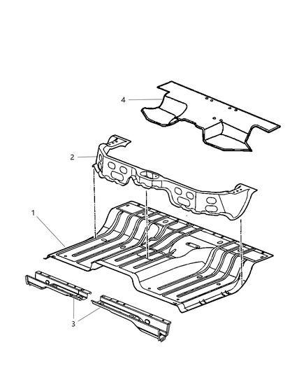 2010 Dodge Ram 3500 Cab Chassis Center & Rear Floor Pan Diagram