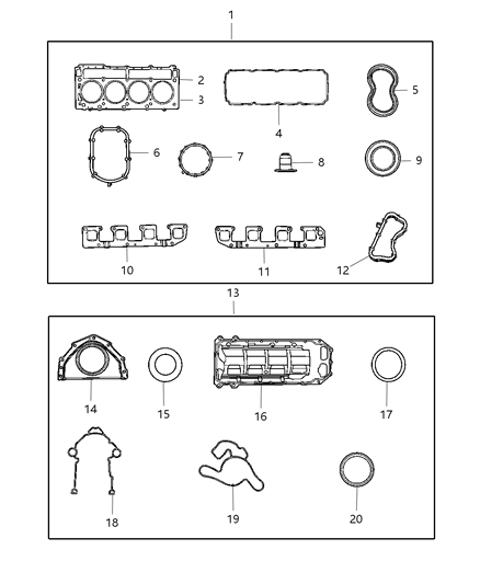 2007 Chrysler Aspen Gasket Packages - Engine Diagram 2 - Thumbnail