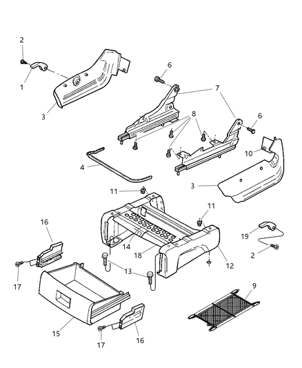 2007 Dodge Caravan Front Seat - Attaching Parts Diagram 1 - Thumbnail