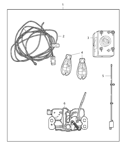 2012 Ram 2500 Remote Start of Mopar Accessories - Component Parts Diagram