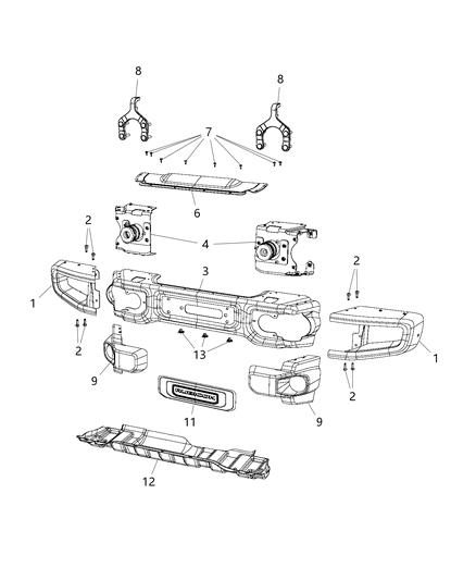 2017 Jeep Wrangler Bumper Diagram 3 - Thumbnail