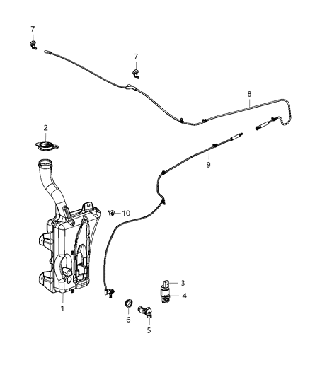 2015 Dodge Dart Washer Nozzle, Front Diagram for 68081370AB