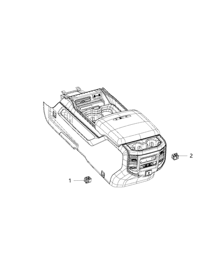 2019 Ram 3500 Cab Chassis Switches - Console Diagram 1 - Thumbnail