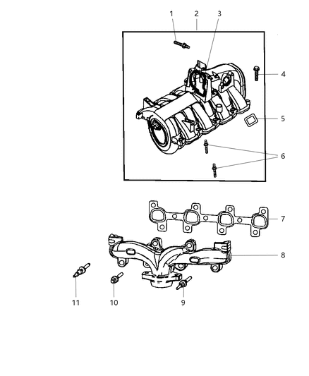 2006 Jeep Commander Manifolds - Intake & Exhaust Diagram 2 - Thumbnail