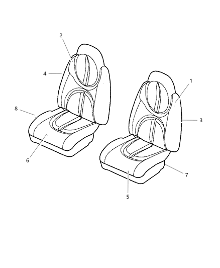 1999 Dodge Durango Front Seat Diagram 2 - Thumbnail