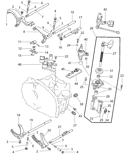2007 Dodge Caliber Fork & Rails Diagram 1 - Thumbnail