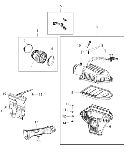 2019 Dodge Charger Air Cleaner Diagram for 53011130AA