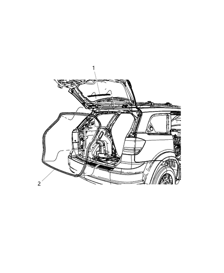 2020 Dodge Journey Weatherstrips - Liftgate Diagram