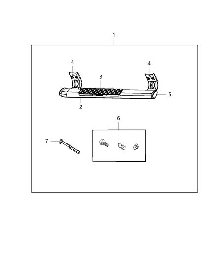 2014 Ram 2500 Step Kit, Tubular Side Diagram 3 - Thumbnail