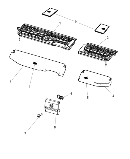 2011 Ram 1500 Striker Decklid Latch Diagram for 55365125AA