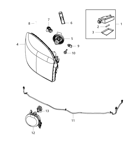2016 Ram 2500 Lamps, Front Diagram 1 - Thumbnail