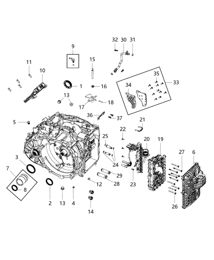 2014 Jeep Cherokee Transmission Serviceable Parts Diagram 2 - Thumbnail