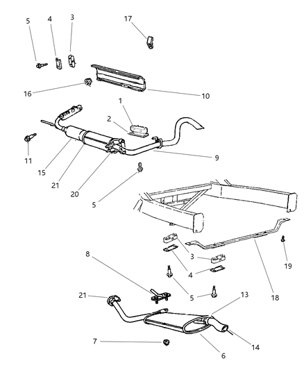 1999 Dodge Viper Exhaust System Diagram 1 - Thumbnail