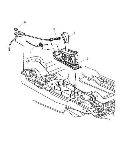 2003 Jeep Liberty Gearshift Controls of Automatic Transmission Diagram 1 - Thumbnail