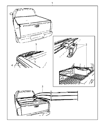 2012 Ram 3500 Pickup Cover, Tonneau Diagram 1 - Thumbnail