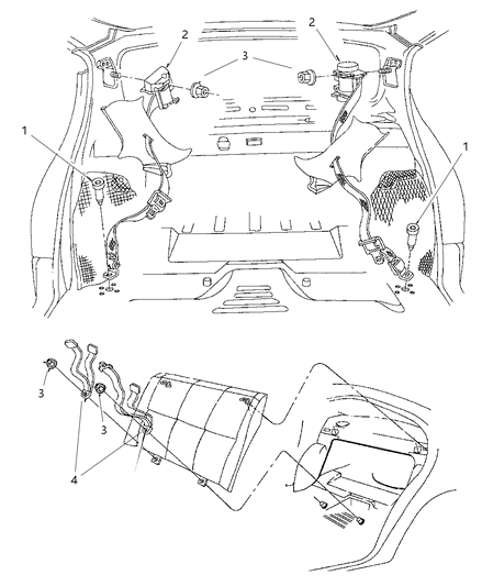 2000 Dodge Stratus Seat Belt Rear Lap Diagram for PP841K5AC