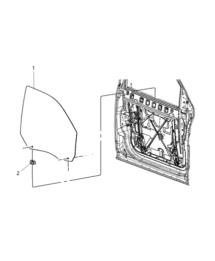 2020 Ram 2500 Glass, Front Door Diagram 2 - Thumbnail
