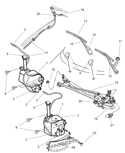 2003 Chrysler Sebring Wiper Motor Diagram for 4805249AD