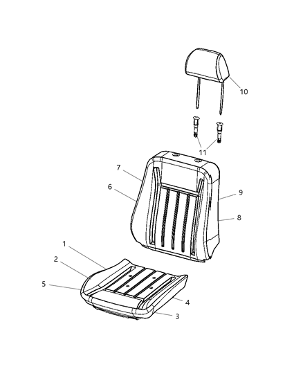 2006 Chrysler 300 Sleeve Headrest Diagram for 1AN481DVAA