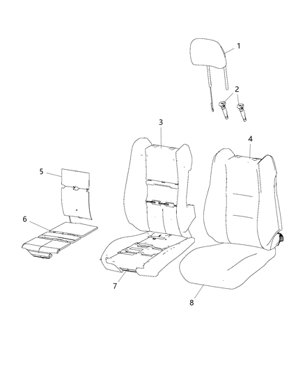 2019 Dodge Durango Front Seat - Bucket - Trim Code Diagram 1 - Thumbnail