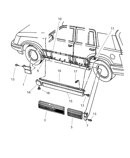 1997 Jeep Grand Cherokee Cladding Front Door Diagram for 5FZ00MFDAA