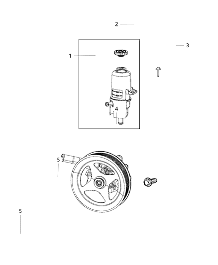 2019 Ram 3500 Cab Chassis(<10K lb.) Power Steering Pump & Reservoir Diagram