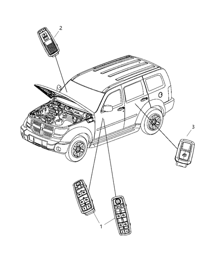 2008 Dodge Nitro Switch Power Window Diagram for 4602540AC