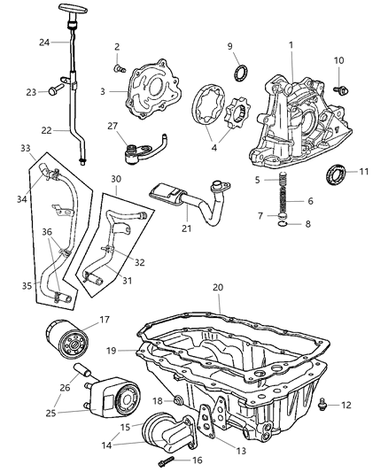 2005 Chrysler PT Cruiser Engine Oiling Diagram 3 - Thumbnail