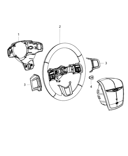 2011 Chrysler 300 Wheel Steering Diagram for 1VT861X9AA